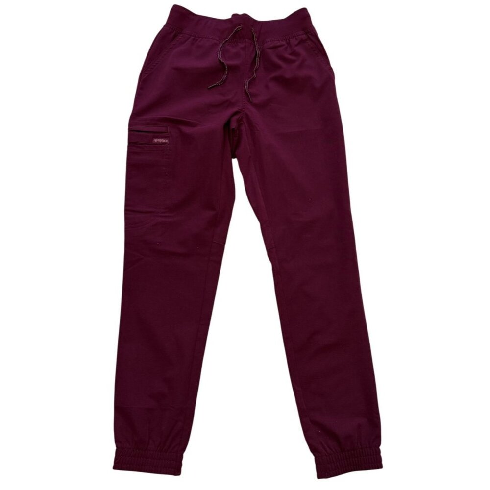 Cherokee Euphoria Scrubs/Uniform Mid Rise Jogger Pant Wine XS Medical NWT